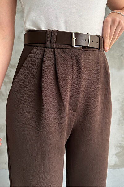 macharel jeans Γυναικείο παντελόνι Lycra Palazzo με ζώνη