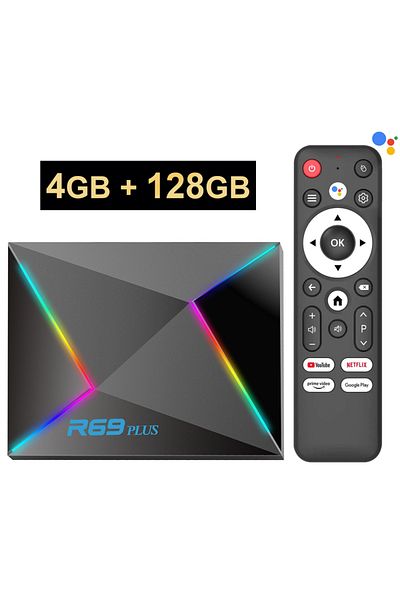 Choice AU Plug 4GB 128GB R69 Plus Voice Control TV Box Ultra HD 8K Allwinner H728 Octa Core Support Netflix