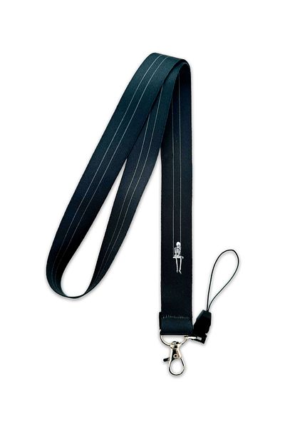 PABALAS Black Color the Skeleton on the Swing Patterned Neck Lanyard Strap Id Badge Holder-Phone Strap