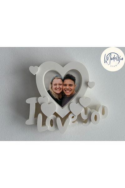 Modellio3D "I Love You" Photo Frame for Valentine's Day – 3D Design That Can Be Hung on the Wall