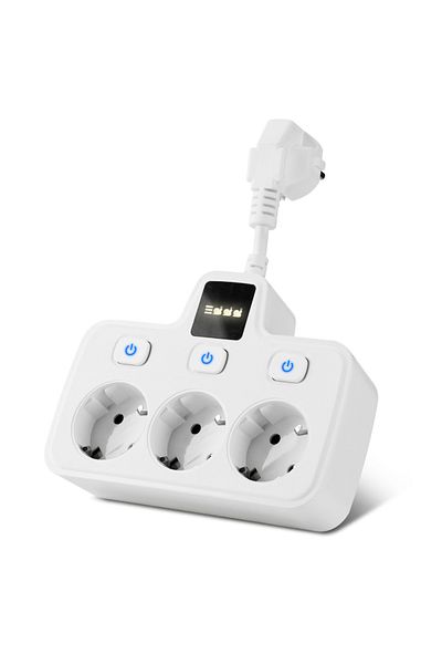 Choice eu plug WHITE 3 Outlet European Style Specialty Power Socket with Independent Switches Flame Retarda