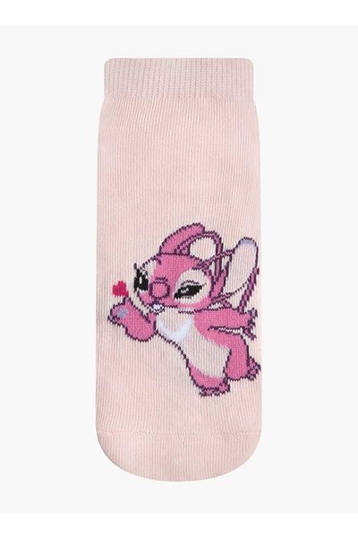 Disney Stitch and Angel Print Non-Terry Ankle Length Socks - Set of 3