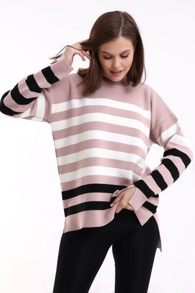 Irmak Kerekli В'язана туніка з високим коміром у смужку 1416