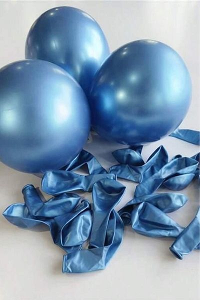 BeySüS Blue Chrome Balloon 7 Pieces 12Inch