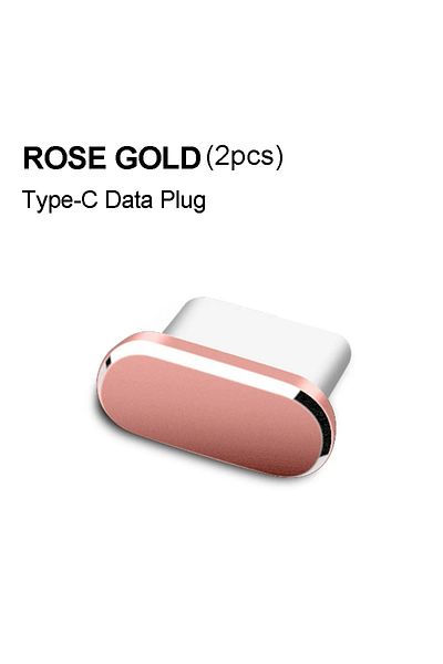 Choice غطاء واقي لمنفذ شحن USB من النوع C من المعدن باللون الذهبي الوردي مكون من قطعتين وغطاء واقي لمنفذ شحن USB مضاد للغبار لهاتف S