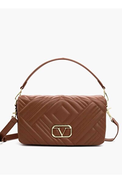 V Italia V Italia Quilted Crossbody Bag with Detachable Strap and Flap Closure