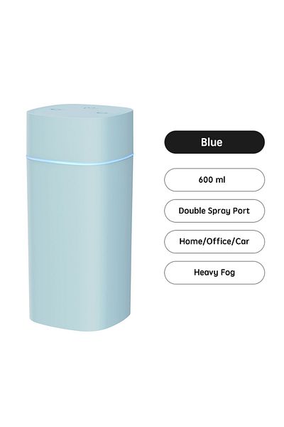 Choice Blue USB Air Humidifier Double Spray Port Essential Oil 600ml Aromatherapy Humificador Cool Mist Mak