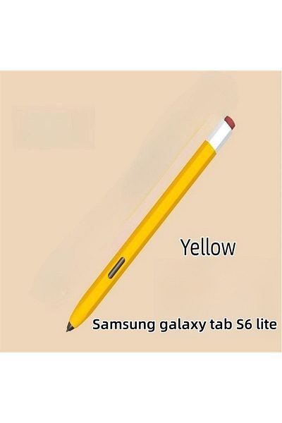 Choice S6 Lite Yellow Silicone Pencil Case Tablet Touch Stylus Pen Cover Solid Colour for Samsung Galaxy Ta