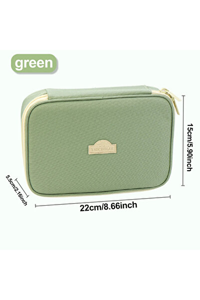 Choice حقيبة أقلام خضراء بسيطة الطراز، حقيبة أقلام كبيرة السعة، حقيبة تخزين ق...