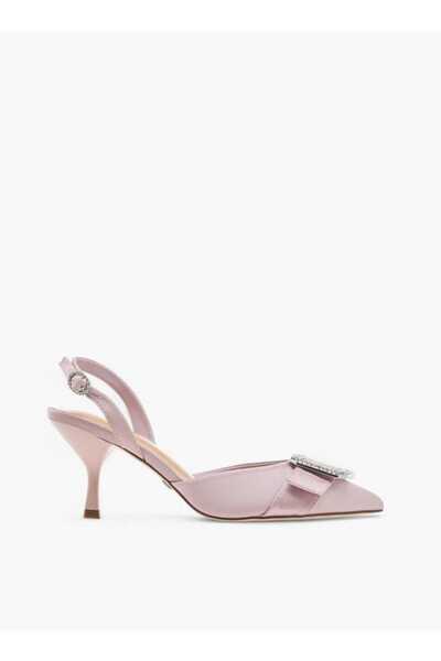 Celeste Women's Embellished Slingback Shoes with Buckle Closure and Stiletto Heels