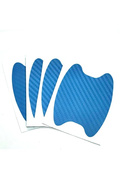 choice2 Blue 4 Pieces of Car Door Handle Protective Film, Carbon Fiber Sticke...