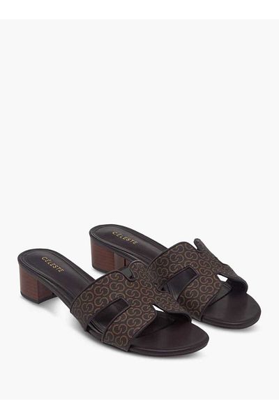 Celeste Women's Cutout Detail Slip-On Sandals with Block Heels