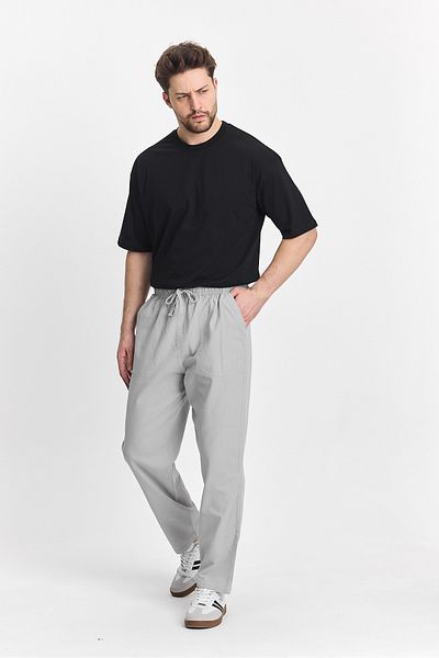 COMBİNE MİCHAİL Men's Gray Color Regular Fit Basic Trousers