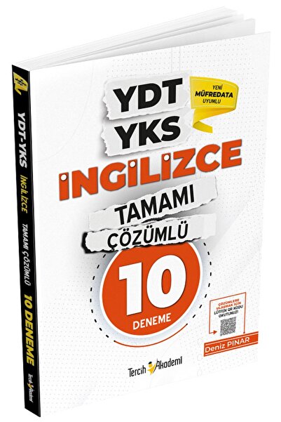 Tercih Akademi Yayınları Tercih Akademi Ydt Yks Ingilizce 10 Deneme Çözümlü - Deniz Pınar 2026