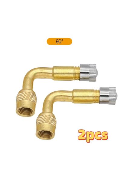 Choice3 Golden 90 Degree 2Pcs Motorcycle 45 90 135 Degree Angle Bent Valve Ad...