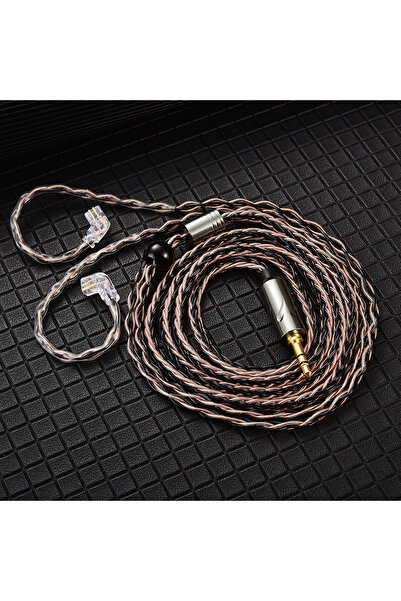 Choice T1 Brown QKZ T1 KZ سلك سماعة رأس سلكي مطلي بالفضة مكون من 8 خيوط بقطر ...