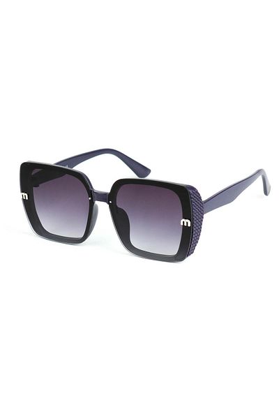 Di Caprio Women's Navy Blue Uv400 Protected Rectangular Model Sunglasses