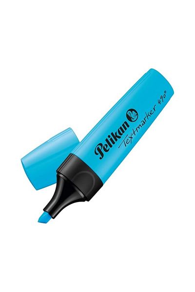 Pelikan |   Highlighter 490, Blue, Broad Tip, Bright Color, for Note and Text Highlighting