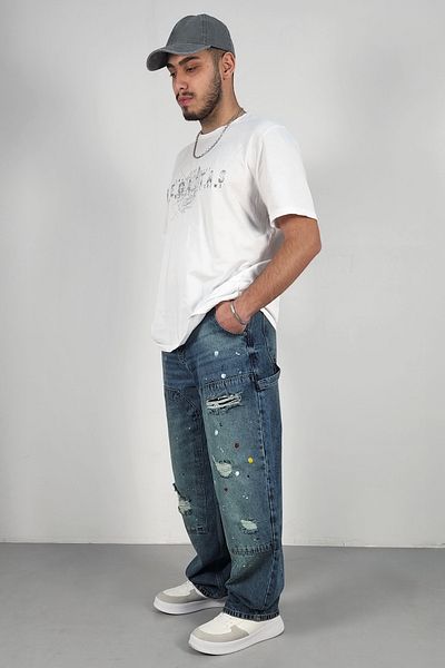 CEDY DENIM Blugi Skater pentru bărbați de înaltă calitate cu talie înaltă - C368-Green-Tint