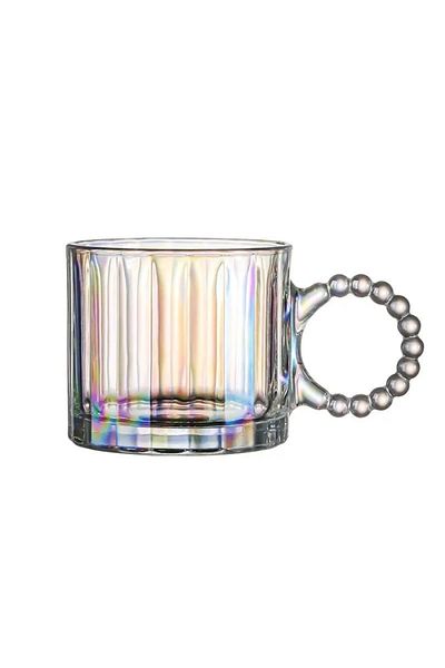 Yenigeldi Rainbow Mug with Dimple or Striped Glass Cup Whiskey Cocktail Coffee and Presentation Cup 350 ml