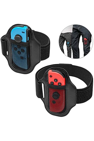 Choice 2pc Black 2pc Leg Strap For Switch Sports Play Soccer, For Joycons Switch Oled Model Controller Game