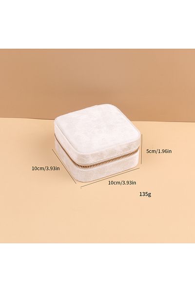 Choice White Velvet Jewelry Box For Women Geometric Sqaure Jewelry Storage Case Necklace Ring Earrings Trav