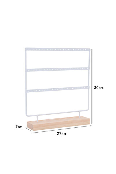 Choice حامل عرض الأقراط الأبيض 30 سم، 3 طبقات، 72 فتحة، منظم تخزين المجوهرات ...