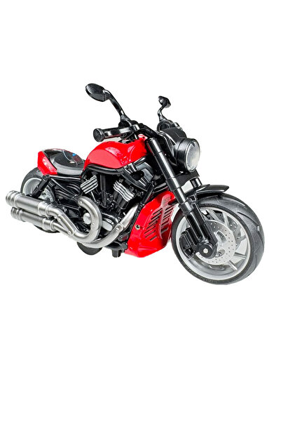 Toyaş Model Motor with Light and Music Pull and Drop Engine Diecast Motor Models Red 16cm