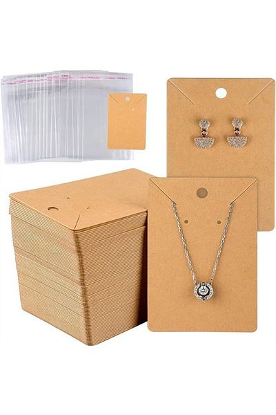 Choice 50card50bag B krafte 50pcs 6x9cm Blank Necklace Earring Jewelry Cards