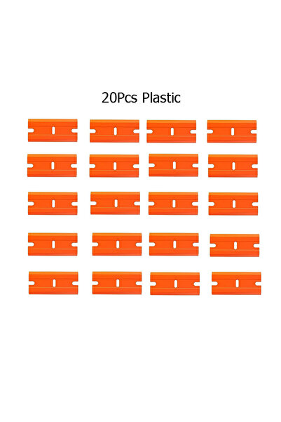 Choice1 20Pcs Plastic 20Pcs Razor Scraper Blades Plastic Scraper Replacement for Car Sticker Remover Decals