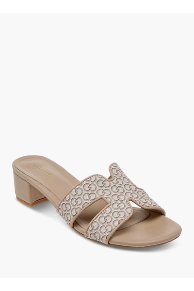 Celeste Women's Cutout Detail Slip-On Sandals with Block Heels