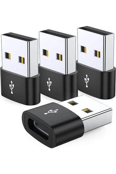 Ninth World Black 4-Pack USB C Female to USB Male Adapter Type C to USB A Charger Cable Converter,Compatible wit