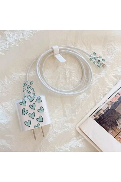 Choice 06 جراب شاحن من السيليكون الناعم على شكل زهرة كرتونية لهاتف iPhone 15 14 13 من Apple 18/20W واقي رأس الشاحن