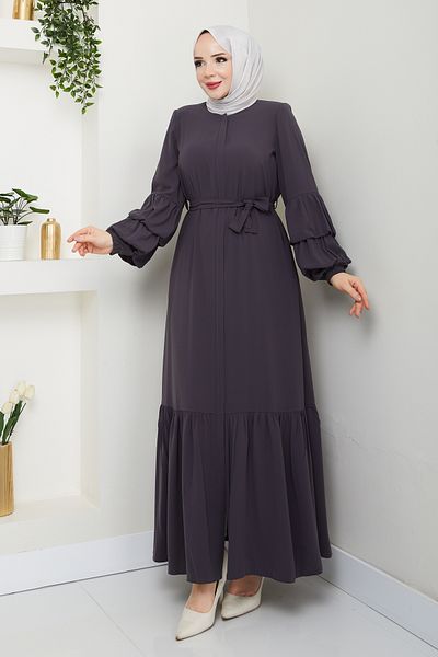 Moda İncir Double Balloon Sleeve Skirt with Shirt Ferace