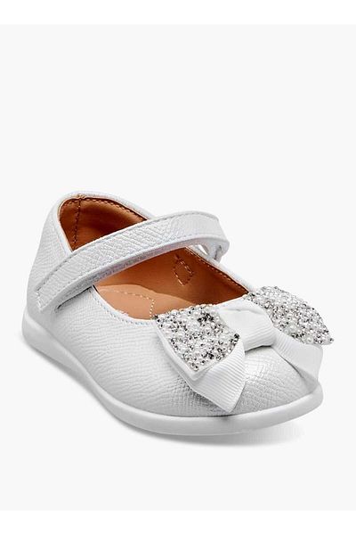 Barefeet Bow Embellished Mary Jane Shoes with Hook and Loop Closure