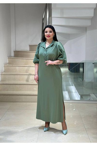 mardi exclusive Γυναικείο Πλεκτό Φόρεμα Plus Size Πράσινο