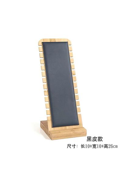 Choice Black PU Bamboo Jewelry Display Stand Necklace Display Stand Wooden Multiple Necklace Easel Showcase