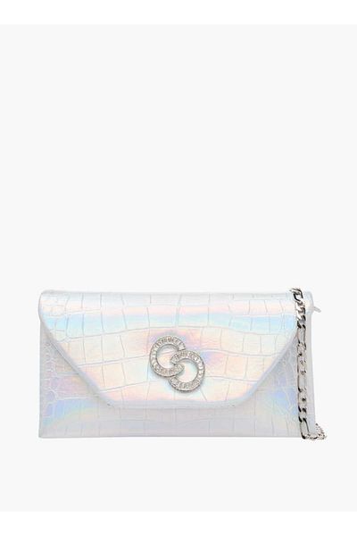 Celeste Embellshed Crossbody Bag with Chain Strap and Flap Closure