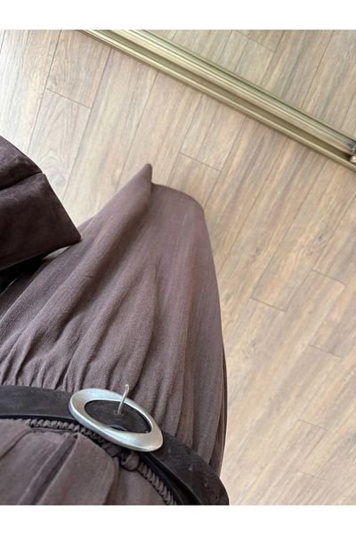 My Blog Brown Pocketed Shirt Skirt Linen Set - 8601