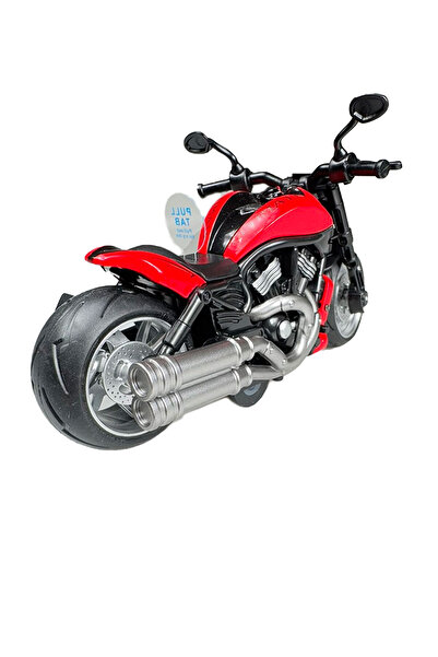 Toyaş Model Motor with Light and Music Pull and Drop Engine Diecast Motor Models Red 16cm