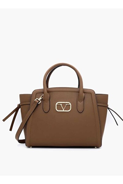 V Italia V Italia Solid Shopper Bag with Adjustable Strap