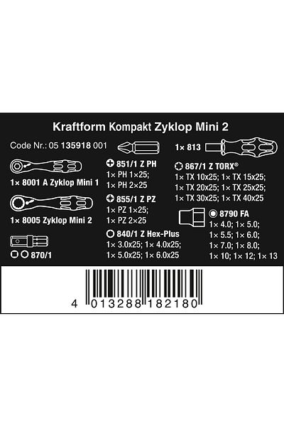 wera Compact Zyklop Mini Ratchet Set of 2 - 05135918001