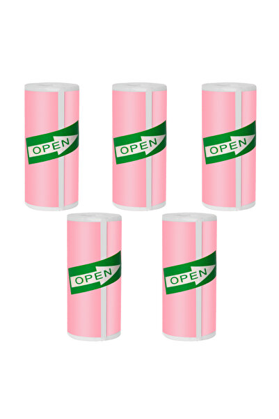 Choice9 ٥ قطع من ورق لاصق حراري وردي اللون عالي الدقة، مناسب للطابعات الصغيرة...