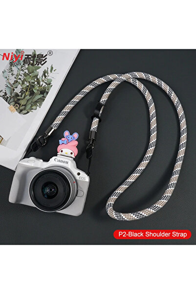 Choice حزام كتف للكاميرا أسود بنمط عالمي مناسب لكاميرات نيكون وباناسونيك وكان...