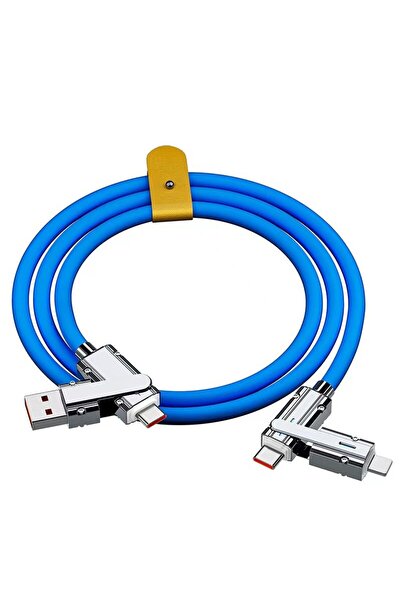 Choice كابل USB-C إلى Type-C بطول متر واحد باللون الأزرق، 2 في 2، 66 واط، شحن...