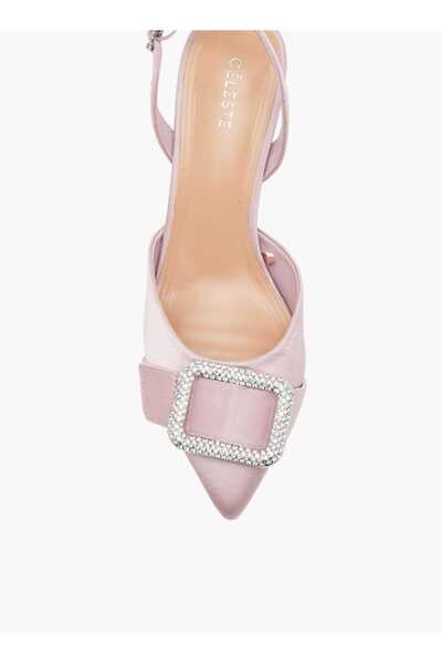 Celeste Women's Embellished Slingback Shoes with Buckle Closure and Stiletto Heels
