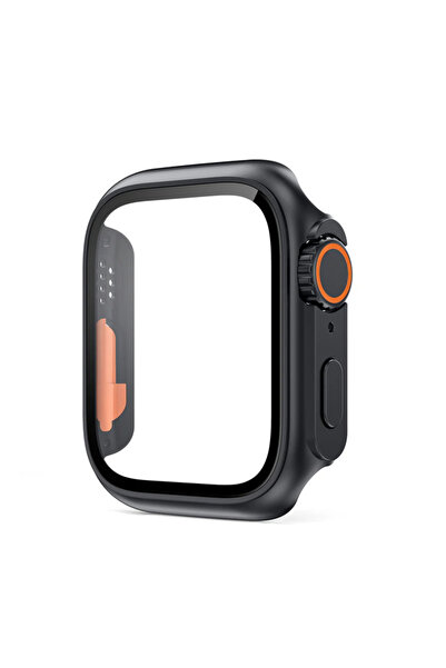 Choice Series 7 8 9 45MM black-orange Glass+Case for Apple Watch 44mm 45mm 41mm 40mm 42mm 38mm Screen Prote