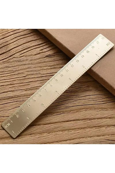 Choice 18cm Ruler Retro Brass Straight Rulers Centimeter Inches Metal Triangle Ruler Protractor Stationery