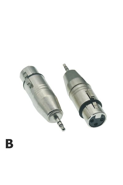 Choice 1 قطعة محول B 1 قطعة مقبس XLR 3 سنون أنثى إلى 3.5 مم أنثى وذكر 1/8 بوصة TRS ميكروفون ستيريو صغير أنثى