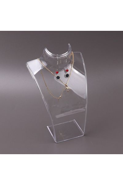 Choice Transparent Plastic Mannequin Necklace Display Bust Stand Holder Jewellry Mannequin Bust Rack For Ne